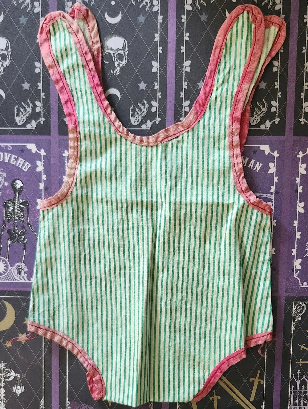 Baby Doll Fashion 020 VINTAGE STRIPED ROMPER w/Tie Straps fits 18 Inch Dolls